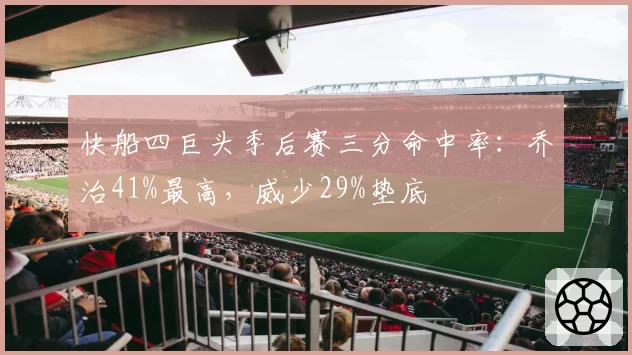 快船四巨头季后赛三分命中率：乔治41%最高，威少29%垫底